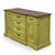 20th-C. Patina Style Hand Painted Italian Marble Top Chinoiserie Sideboard / Credenza For Sale - Image 4 of 8