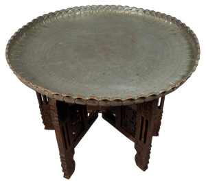 Oriental Islamic Engraved Copper Table Tray, 1930s