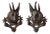 Pair of Black Forest 1880s Carved Wooden Chamois Coat or Hat Racks with Foliage For Sale