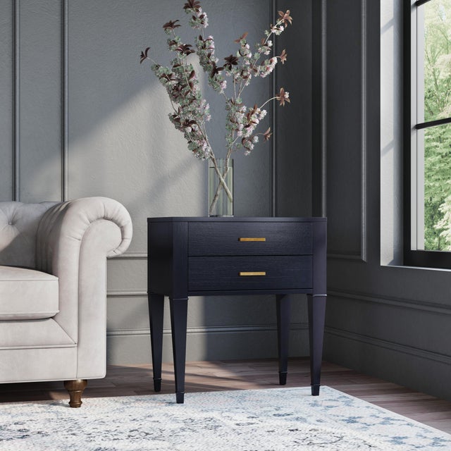 With gorgeous square tapered legs, this mid-century style design has an added modern flair with its gold hardware and its...