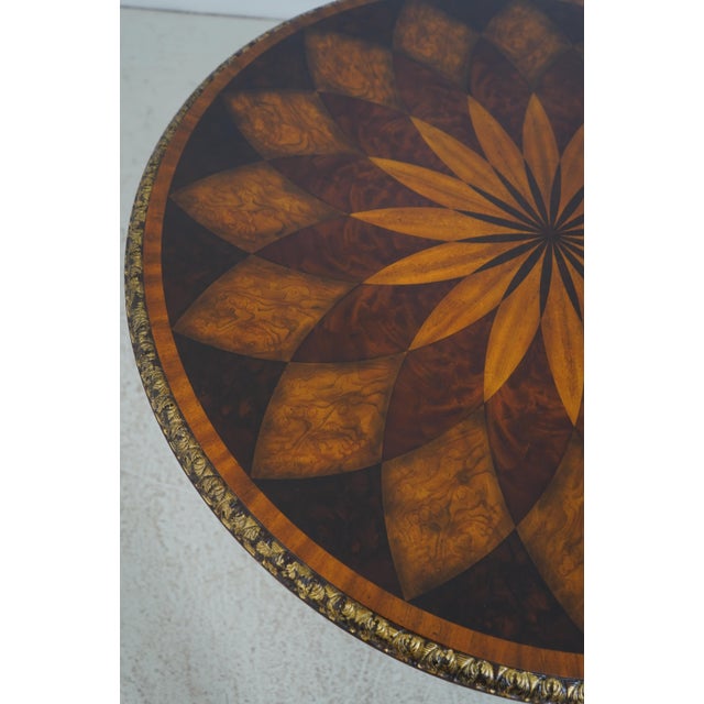 Maitland Smith Round Inlaid Mahogany Center Table For Sale - Image 10 of 15