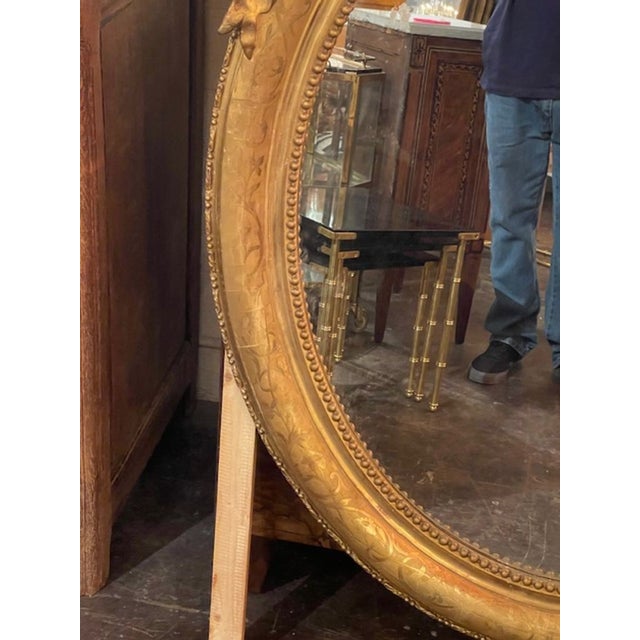 19th C. French Louis XV Oval Giltwood Mirror For Sale In Dallas - Image 6 of 9