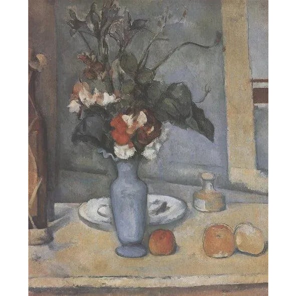 Artist: Paul Cezanne Title: The Blue Vase Year: Unknown Signed: No Medium: Offset Lithograph Paper Size: 31.5 x 23.75...