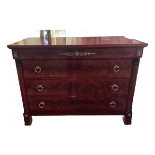 Kindel Furniture Neoclassic Mahogany Regency Chest of Drawers For Sale