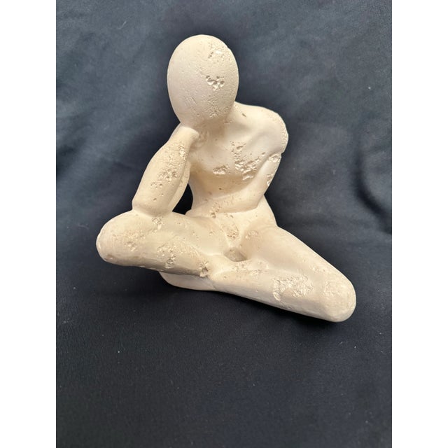 1990s Jaru Thinking Man Plaster Sculpture For Sale - Image 12 of 12