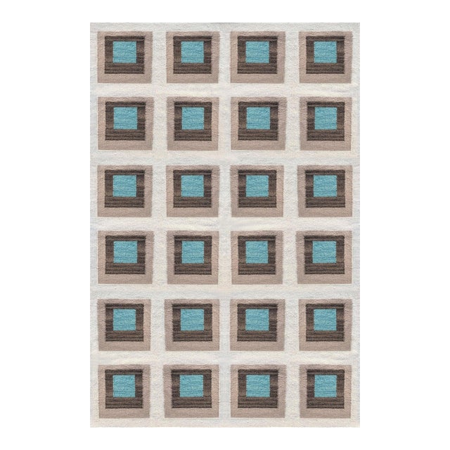 Color Study Handwoven Wool Flatweave 9' x 12' Rug - Monterey For Sale