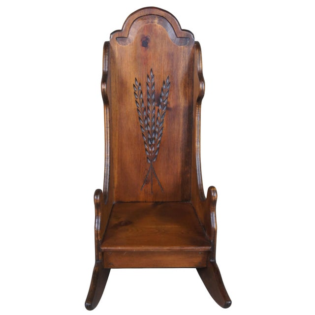 1970s American Country Pine Childs Rocking Chair For Sale - Image 12 of 12