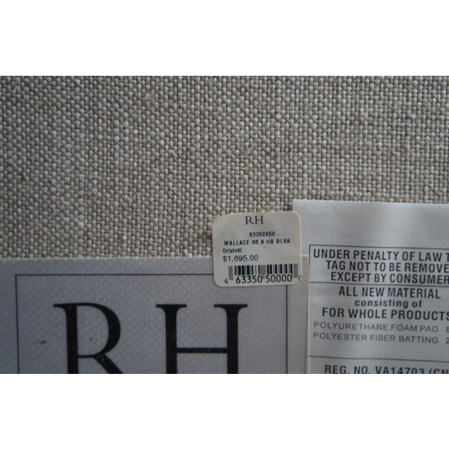 Restoration Hardware Wallace Linen Upholstered Modern King Size Headboard For Sale - Image 10 of 11