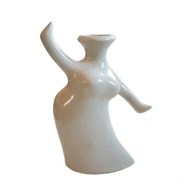 Art Ceramic Female Figurine Vase by Michael Lambert For Sale - Image 5 of 5