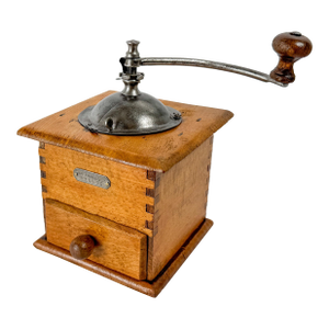 Vintage Japy Frères Wooden Manual Coffee Grinder