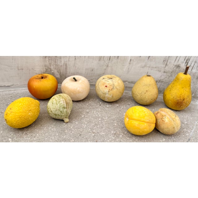 Vintage Italian Alabaster Stone Fruit Collection of 9 For Sale - Image 9 of 12