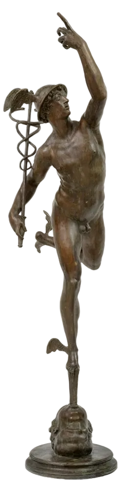 Mercury Sculpture, 20th Century, Bronze