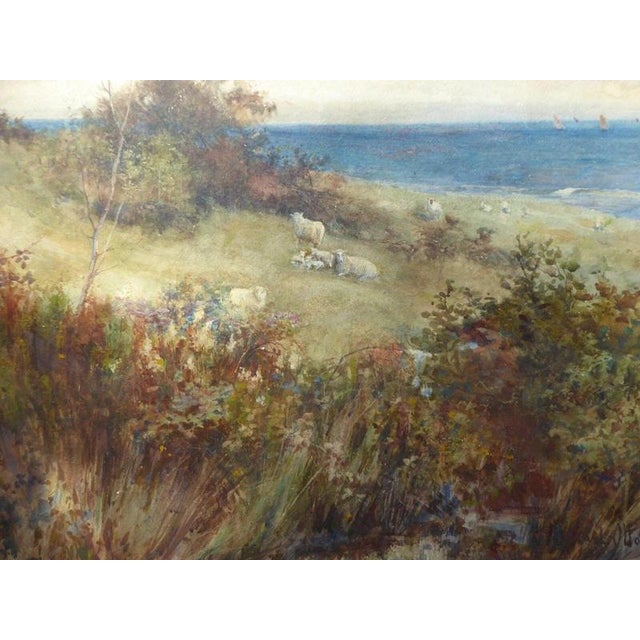Carl Otto Hirsh, Sheep on the Hillside, 1891, Watercolour For Sale - Image 3 of 14