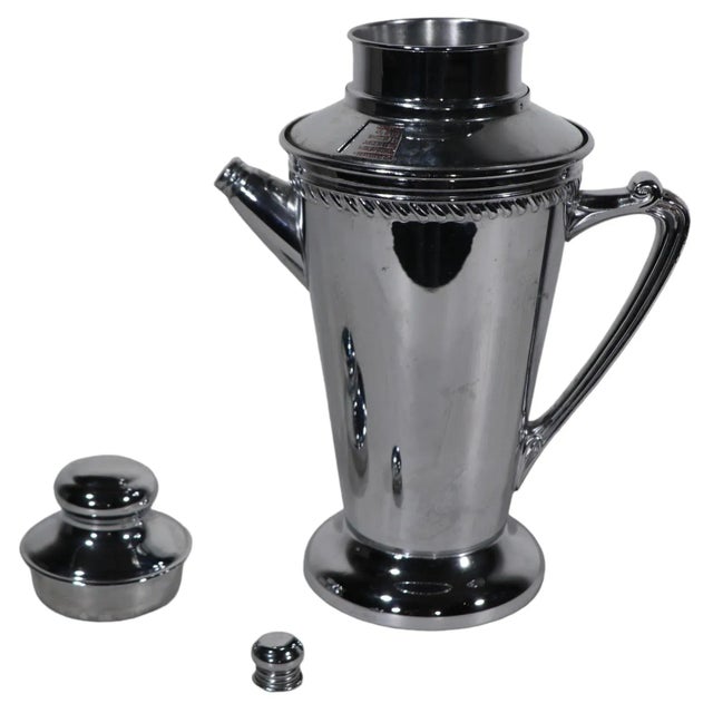 Metal Art Deco Chrome Recipe Cocktail Shaker by Keystone For Sale - Image 7 of 12