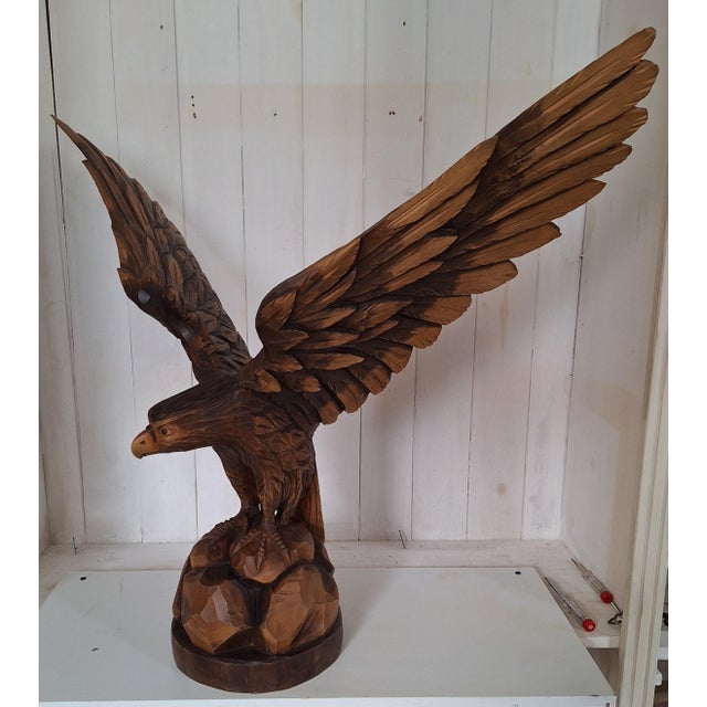 Hand-Carved Eagle Figure by Ernst Huber, 1970s For Sale - Image 4 of 8