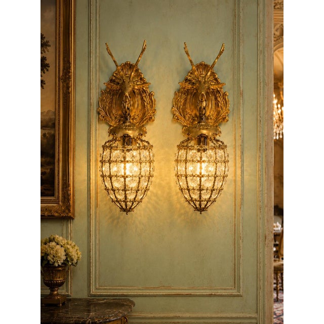 Late 20c French Louis XVI Gilt Bronze Sconces Wall Lamps - Pair For Sale - Image 16 of 16