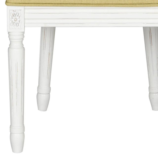 19''H French Brasserie Linen Oval Side Chair , Spring Green & Cream - a Pair For Sale In Philadelphia - Image 6 of 8