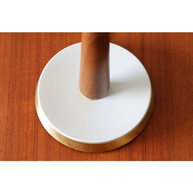 Vintage Gerald Thurston for Lightolier Scandia Brass Milk Glass Table Lamp For Sale - Image 9 of 11