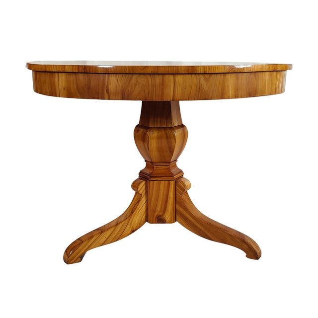 Wood 19th Century Round Biedermeier Cherrywood Table For Sale - Image 7 of 9