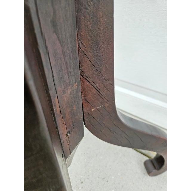 Primitive Round Wooden Pedestal Pub Table For Sale - Image 10 of 18