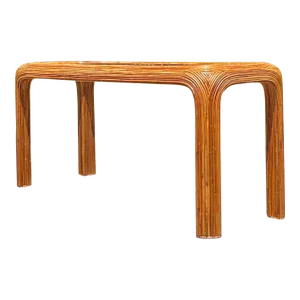 Vintage Coastal Pencil Reed Waterfall Console Table