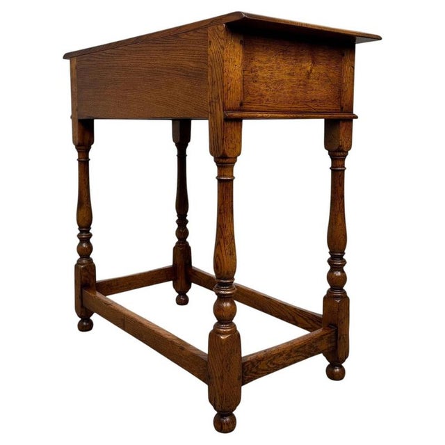 Wood 20th Century Traditional Golden Oak Side Table For Sale - Image 7 of 12