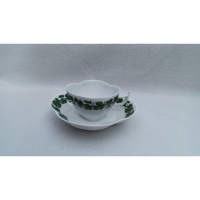 Quatrefoil Mocca Cup and Saucer with Weinlaub Pattern from Meissen, 1930, Set of 2 For Sale - Image 6 of 8