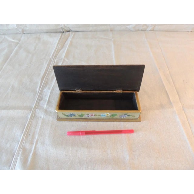 Vintage Hand Painted Mexican Decorative Pencil Box For Sale In Tampa - Image 6 of 8