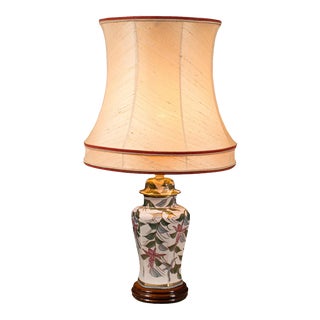 1940s Vintage Art Deco Chinese Ceramic Table Lamp For Sale