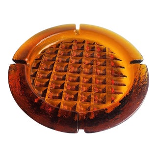 1960s Blenko Glass Brutalist Ashtray/Catchall Designed by Joel Myers For Sale