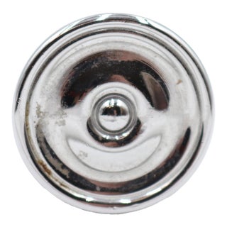 Modern 1.125 In. Chrome Plated Brass Drawer Cabinet Knob For Sale
