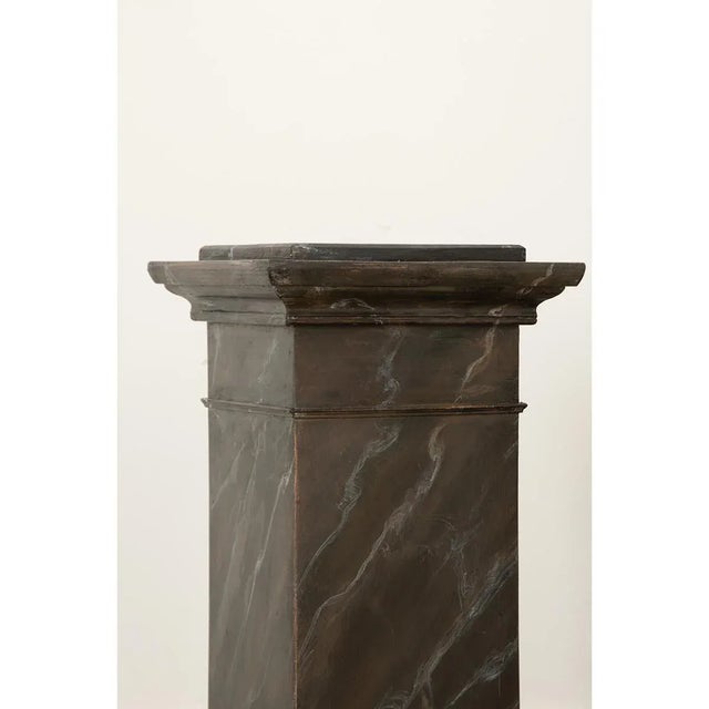 2020s Reproduction Faux Marble Pedestals - a Pair For Sale - Image 5 of 9