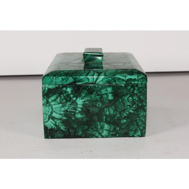 2010s Malachite Stone Rectangle Box For Sale - Image 5 of 6