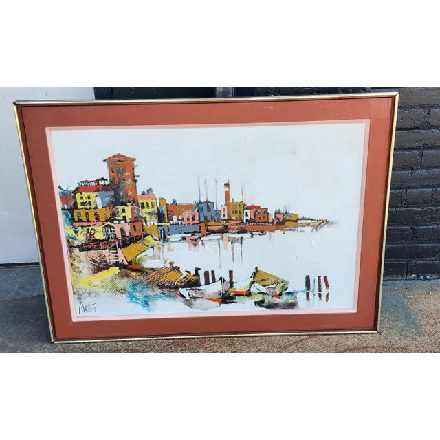 Ernst Aebi (American/Swiss, 1896-1972) Oil on Canvas Nautical Ship Framed Painting For Sale - Image 4 of 9