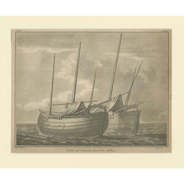 Adam Frans van der Meulen & Heath, Views of Dutch Vessels after 1684 Drawing, 1802, Engraving For Sale - Image 3 of 10