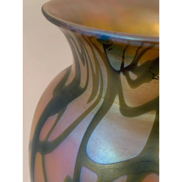 Durand Durand King Tut Pattern Glass Vase For Sale - Image 4 of 10