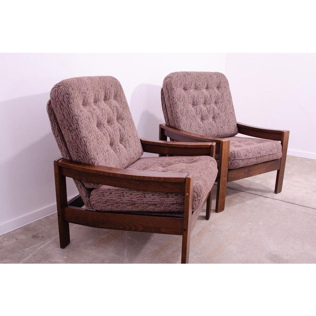 Mid-Century Modern Set of Vintage Armchairs, Czechoslovakia, 1980s For Sale - Image 3 of 17