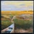 A coastal canoe awaiting high tide in the autumn marsh. One-of-a-kind original oil painting on a 12x12-inch cradled gesso...