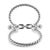 Early 21st Century David Yurman 925 Silver Wellesley Three-Row Diamond Cuff Bangle Bracelet For Sale - Image 5 of 8