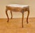 French 1940s Pair of French Louis XV Style Wood Side Tables With Marble Tops For Sale - Image 3 of 11