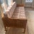 Bielecky Brothers Billy Baldwin for Bielecky Brothers Mid Century Rattan Cane Tuxedo Sofa With Penny Morrison Linen Fabric For Sale - Image 4 of 9