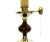 A brass and wooden stacked stem floor lamp. With a candle as holder of the fitting. The candle looks and feels like an...