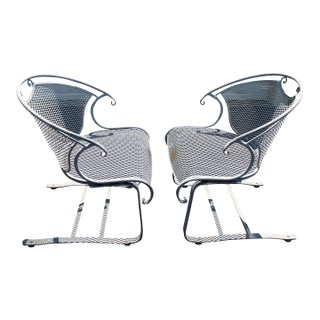 Pair of Vintage Iron Garden Chairs For Sale