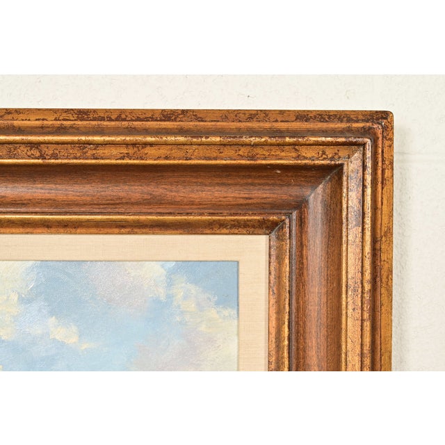 Georg Seekatz Reproduction Oil Painting on Canvas of Clipper Ship in Carved Giltwood Frame For Sale - Image 9 of 16