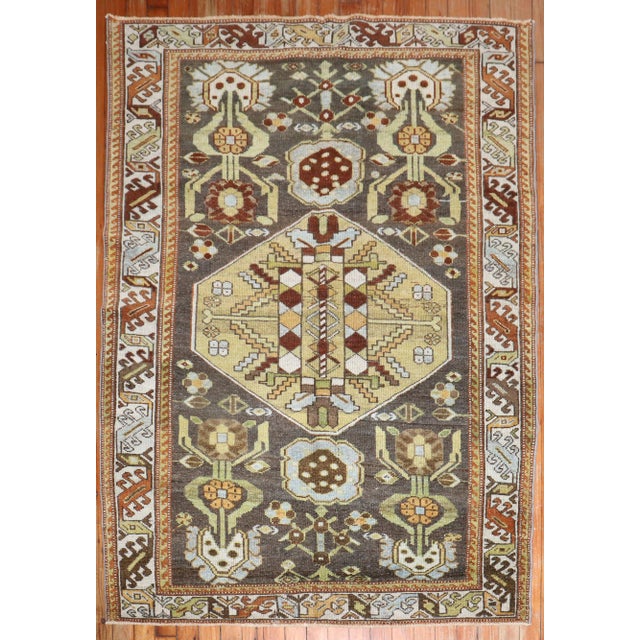 Early 20th Century Zabihi Collection Antique Persian Bakhtiari Scatter Size Rug - 3'9" x 5' For Sale - Image 5 of 9