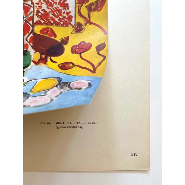 Paper Henri Matisse Vintage 1946 Lmtd Edtn French Fine Art Lithograph Print " Nature Morte Sur Table Bleue " 1943 For Sale - Image 7 of 11