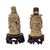 Cream Pair Chinese Scholar and Deity Figures on Carved Hardwood Stands 3.25" For Sale - Image 8 of 10