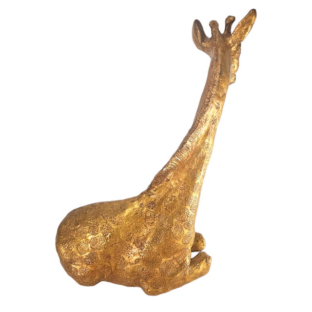 Hollywood Regency Gilt Chalkware Giraffe Sculpture 25.5" For Sale - Image 11 of 16