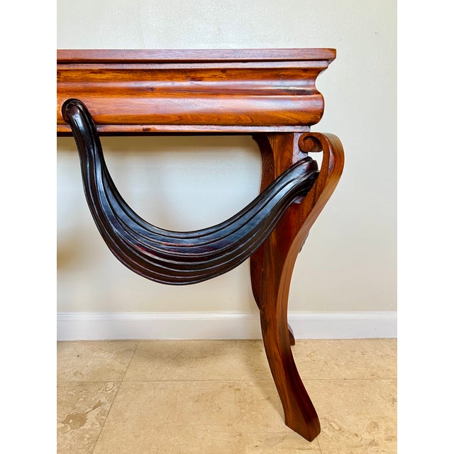 Vintage Carved Swag Wood Console Table For Sale - Image 9 of 13