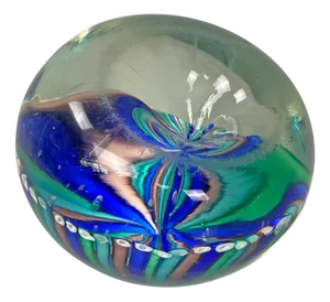 Italian Modern Round Doorstop in Multicolor Murano Glass, 1980s